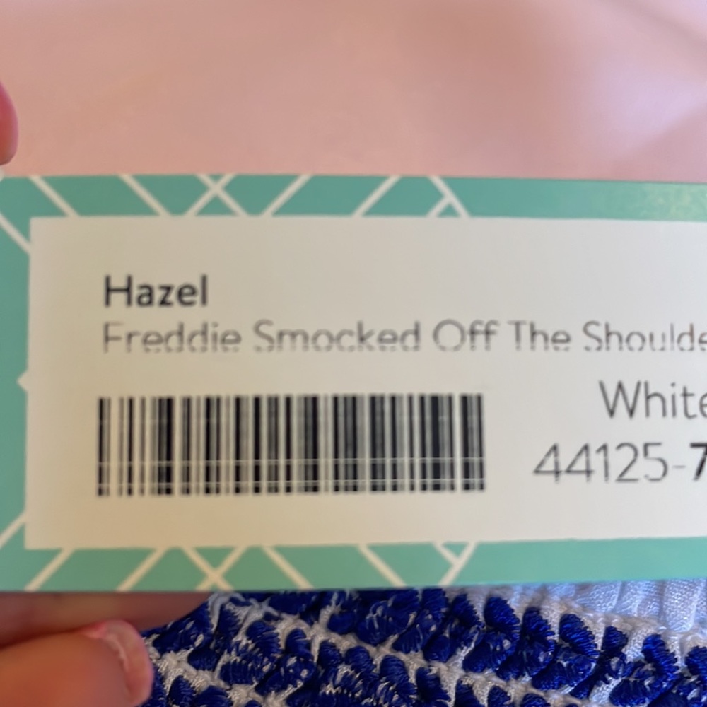 NWT Hazel Freddie smocked off the shoulder top - Picture 10 of 10